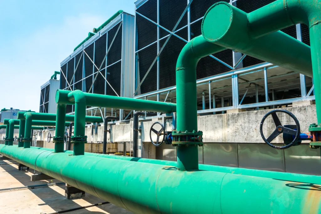 sets cooling towers data center building